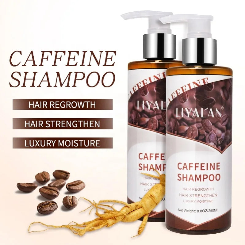 Custom Best Private Label Hair Care Nourish Anti Hair Loss Thinning Hair Growth Organic Caffeine Shampoo
