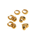 Powell Women's 18K Gold Plated Fashion Studs Earrings Trendy Stainless Steel Huggie Jearlery for Party Accessory