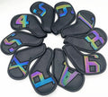 10 Pcs/Set Synthetic Leather Deluxe Golf Iron Club Headcovers with Large Numbers