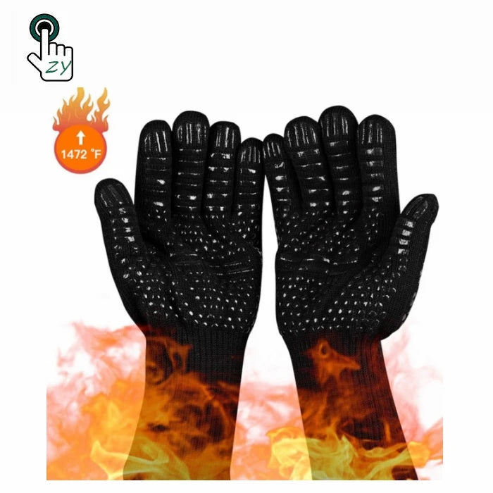 Fire Resistant Silicone Fireproof Manufactures Suppliers Kitchen Oven Cooking Gloves Silicone BBQ Heat Resistant Gloves