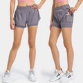 2 in 1 Lined Athletic Sports Shorts Fitness Women Running Shorts Yoga Wear