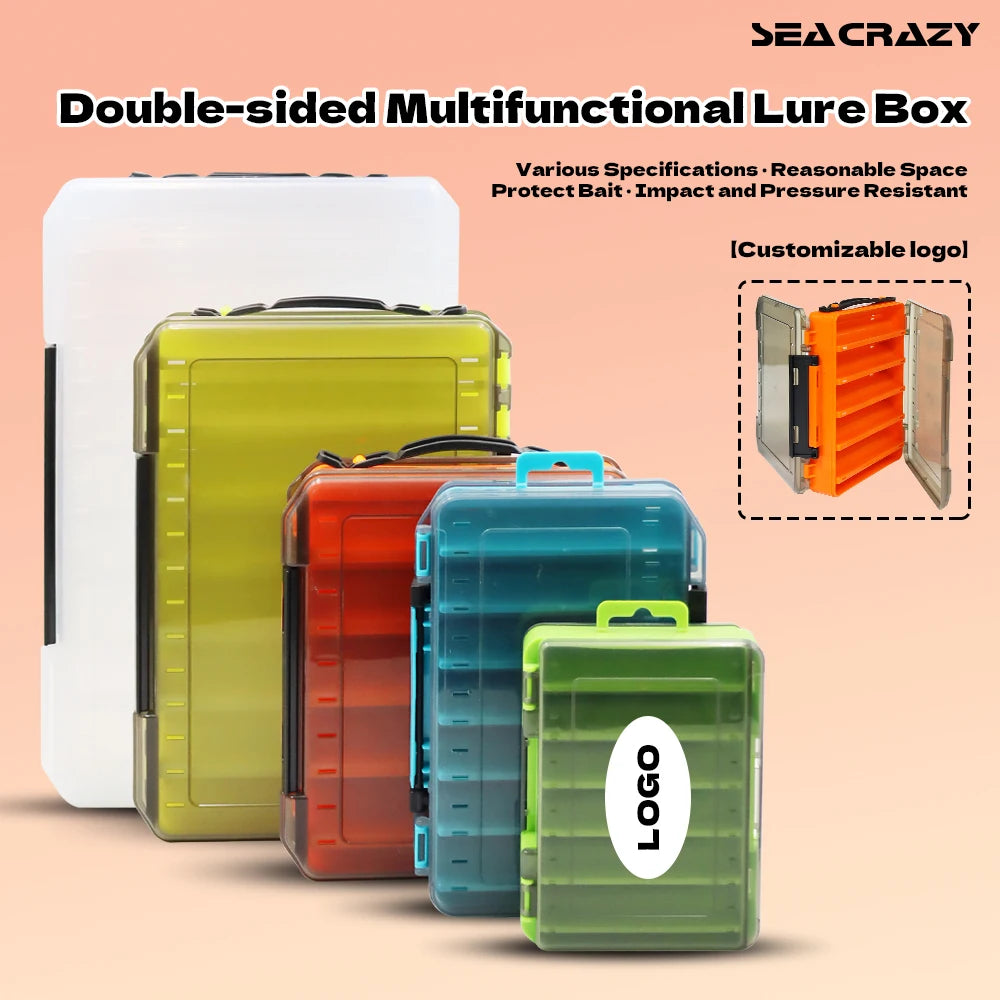 ABS Multifunctional Double Sided Fishing Tackle Fishing Lure Accessories Tool Storage Box Freshwater Saltwater Fishing Gear