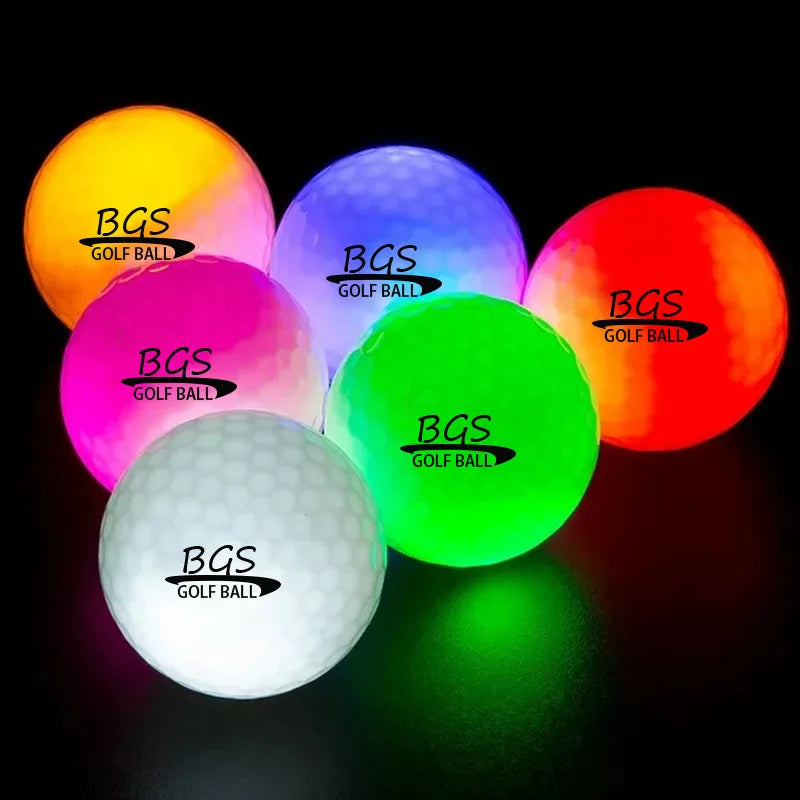 Custom Colorful High Bounce LED Glow Night Golf Ball with Two-Piece Construction USGA Long Distance & High Spin Custom Logo