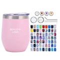 Beauchy Custom logo 12oz Eco Friendly 18/8 Stainless Steel Double Wall Vacuum Insulated Wine Tumbler with Lid