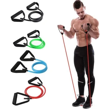 Medium Levels Latex Agility Leg Trainer Latex Tubing Exercise Equipment With Foam Handles