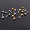 Fashion Double-Headed Diamond Rotating Zircon Stud Earrings Stainless Steel for Men and Women for Parties