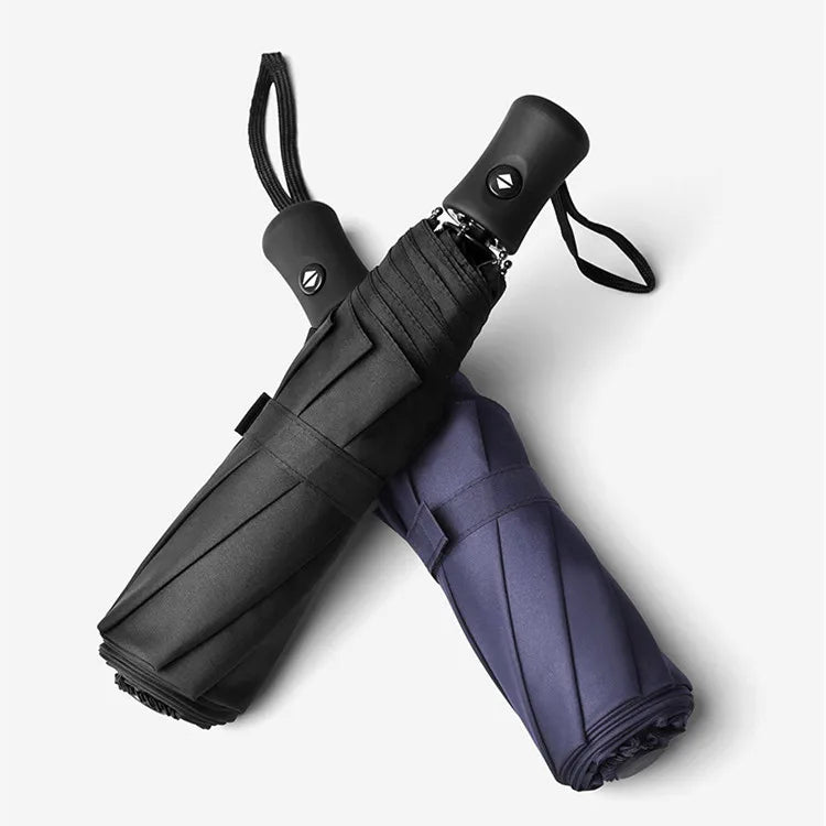 Automatic Windproof Waterproof 3-Fold Advertising/Gift Umbrella Solid Color Single Layer Custom Logo Low Price 8Ribs Auto Open MegaBDM