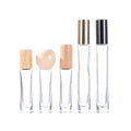 Thick Bottom Cylinder square Cosmetic Essential Oil Transparent clear Glass 5ml 10ml Perfume Roller Ball Bottle with Round Cap