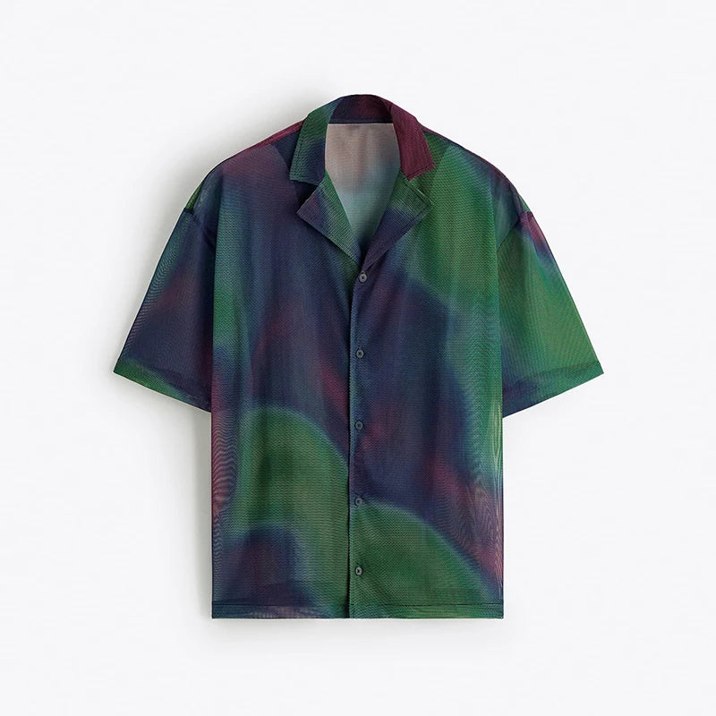 New Design Custom Fashion Summer Short Sleeves Lapel Button Down Hawaiian Shirts Men for Holiday Wear