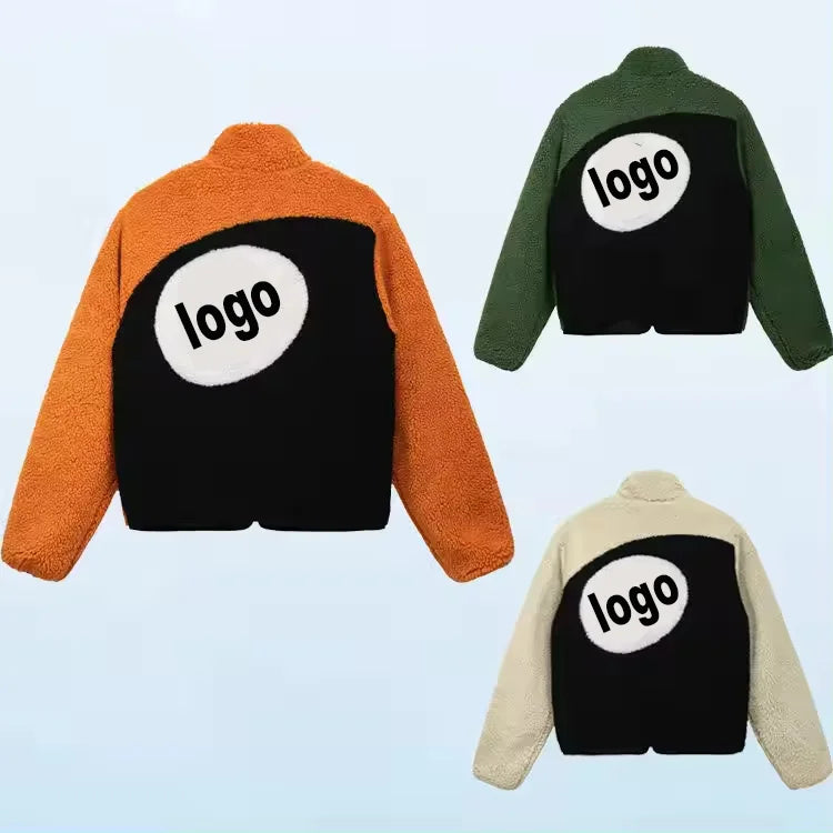 Outdoor Jackets Men Print Custom Sherpa Fleece Jacket