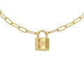 Gemnel Latest  brass Mini Lock 18-karat Gold Diamond Dainty Sparkle Lock Pendant Necklace for Woman