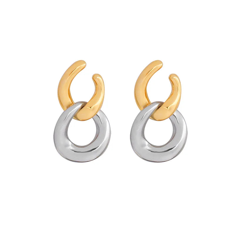 MARONEW Customized Classic 18K Gold Plated Stainless Steel Stud Earrings for Wedding Women Hypoallergenic Jewelry