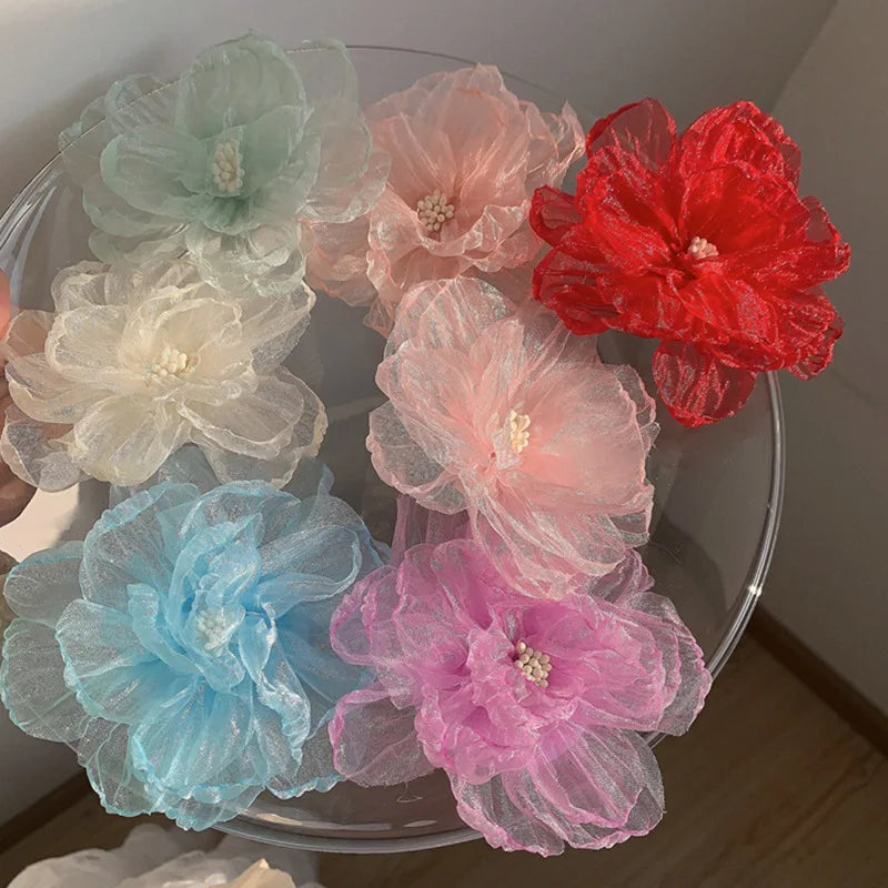 CHENGHE New Arrival Custom Large Flower Hair Clips for Women Girls Korean Fashion Hair Pins Accessories