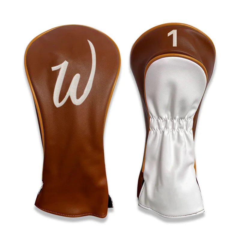 Premium Golf Head Covers PU Leather Custom Logo Golf Driver Headcover for Golf Clubs