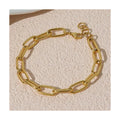Women 18K Gold Plated Stainless Steel Chunky Paper Clip Bracelet Wholesale Jewelry Charm Ladys Paperclip Chain Bracelets Girls