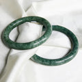2022 Wholesale Fashion Natural Jade Bracelet Floating Flower Dark Green Stone Bangles for Women Gift
