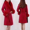Jtfur Latest Custom Wool Coat Winter Long Coat for Women With Real Fox Fur Collars