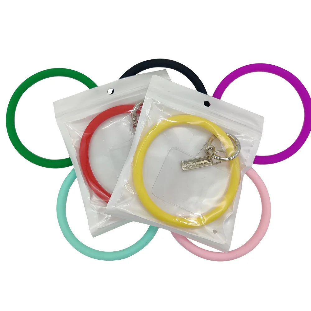 New Arrival Silicone Wristlet Anti Lost Ring Keychain Holder Bangle for Phone Cover