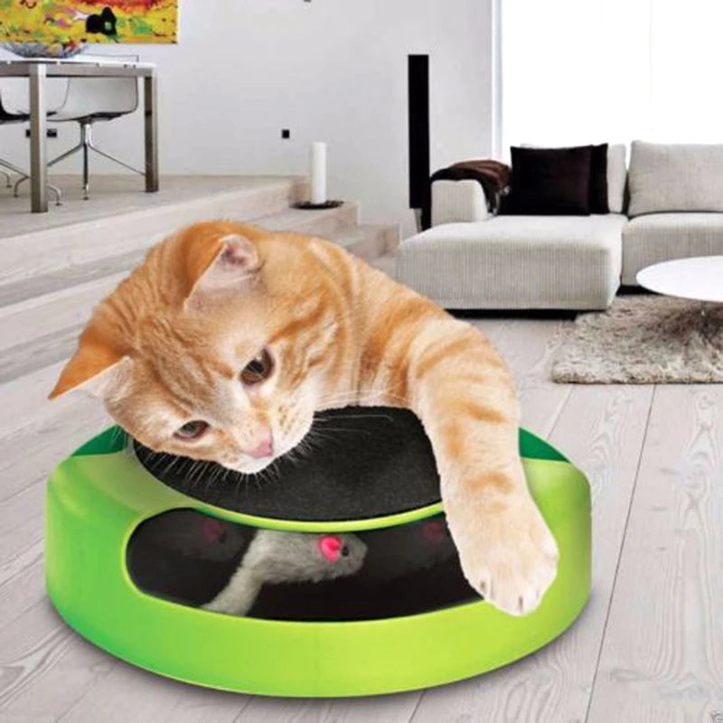 Cat Training Tunnel Toys Simple Plastic Interactive with Moving Mouse Roped for Kitten Play