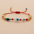 Go2boho Handmade Boho String Beaded Bracelet Women's Gold Plated Crystal Hamsa Fatima Beads for Wedding Gift Beach Charm Pulsera