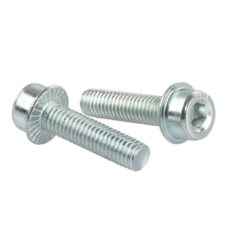 M10 M8 X 25mm Allen Flange Bolt SS Anti Skid Hexagon Hex Socket Cap Head Bolts Screw 8.8 10.9 12.9 Grade Carbon Steel Nails