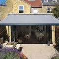 Heavy Duty Retractable Balcony Awning Automatic Motorized Folding Sunshade Patio Aluminum Frame