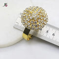 Factory New Cheap Gold Plated Round Shape Rhinestone Napkin Holder Table Napkin Ring for Wedding Centerpieces for Table