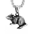 SS8-1174P New 316L Stainless Steel Mouse Rat Pendant Animal Creative Design Vintage Jewelry for Men Women