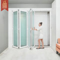 Bi-Fold Office Glass Sash Joint Windows Built in Blinds Space-Saving Quiet Interior Exterior Home Office Commercial Folding Door