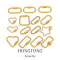Hongtong Handmade Stainless Steel Spiral Buckle Heart-Shaped Screw Lock Clasp 18K Gold Plated for Jewelry Making Accessories