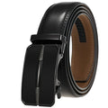 New Adjustable Classic Casual Automatic Buckle Belt Luxury Business Men Black Leather Waterproof Durable 3.5cm Width