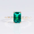 MSR-551 18k Gold Custom Women Jewelry Luxy Emerald Cut Lab Grown Gemstone Ring