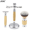 Traditional Bamboo Razor Kit Shaving Brush Stand Mens Gift Shaving Brush Set