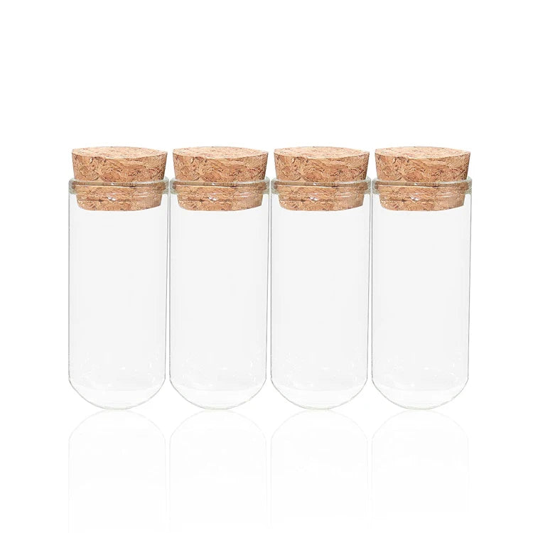 Supply DIY Cute Small Glass Domes Storage Container Clear Round Glass Bottles with Cork Base Lids for Home Decoration