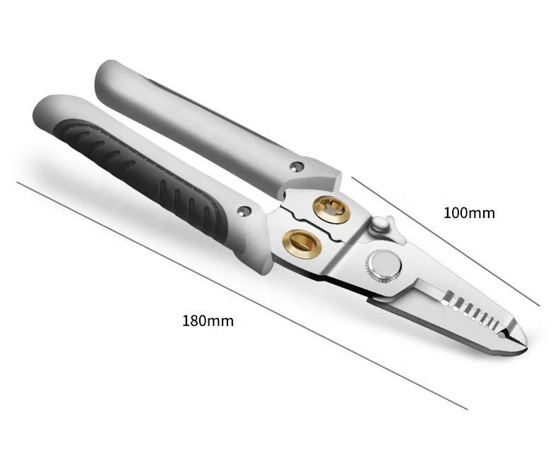 Stainless Steel Multi-function Wire Stripping Pliers  Winding Crimping Wire Splitting Pliers