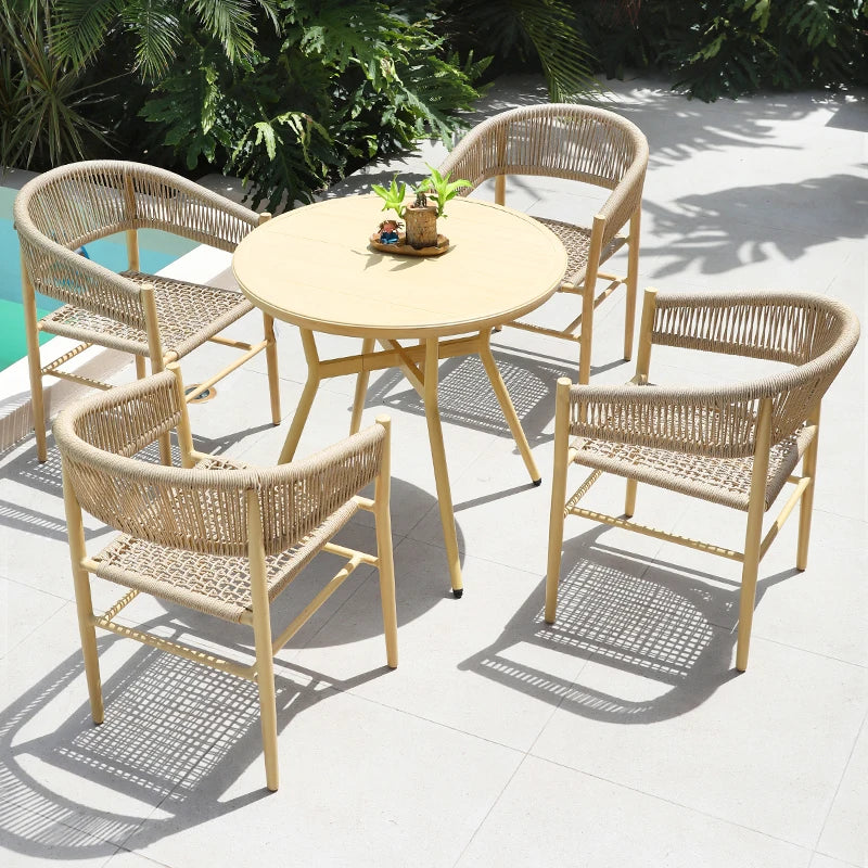 Rattan Garden Furniture Outdoor Dining Table and Chair Set