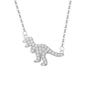 Cute Antiallergic Real 925 Sterling Silver Material Dinosaur Pendant Necklace Children Gift Jewelry