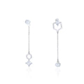 ZHILIAN 925 Sterling Silver Jewelry Irregular  Shape White Pearl  Drop Stud Earrings  for Women