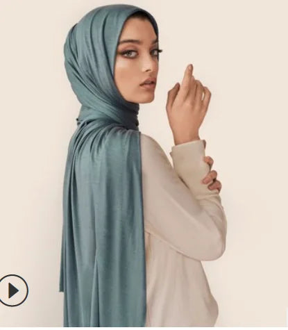 Wholesale Cotton Jersey Hijab Easy to Wear Muslim Fashionable Solid Color Scarf Women Hijab Shawls