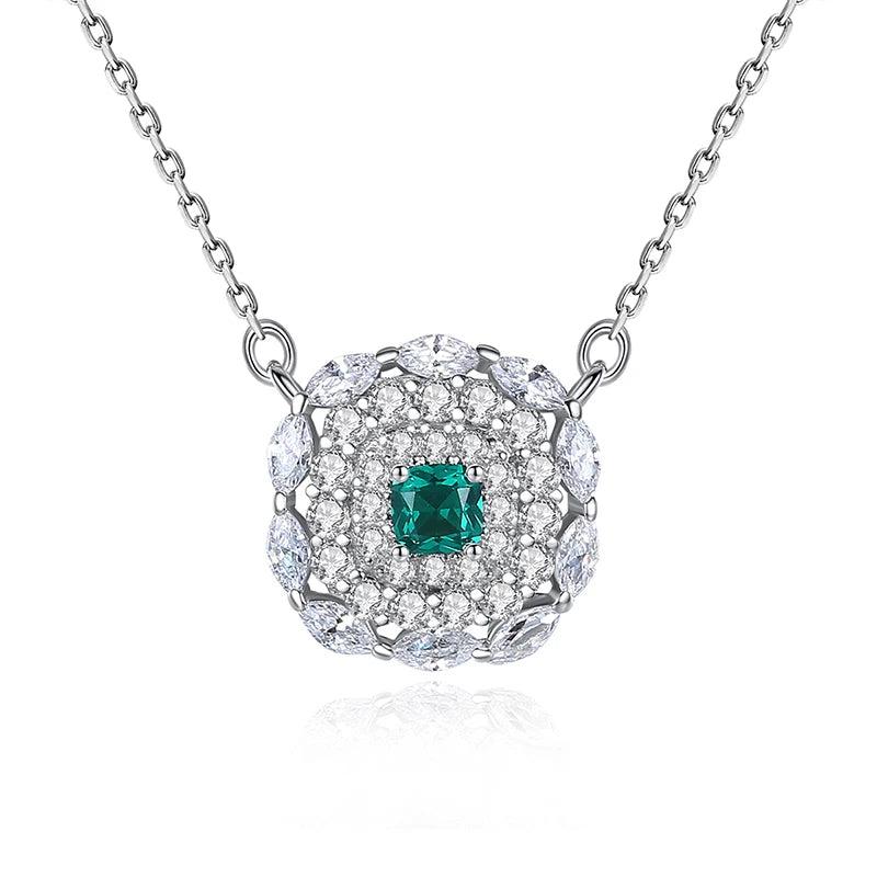 CZCITY Fashion Trending Gemstone Pendant Woman Jewelry Custom 925 Sterling Silver Chain Necklace for Woman 2021