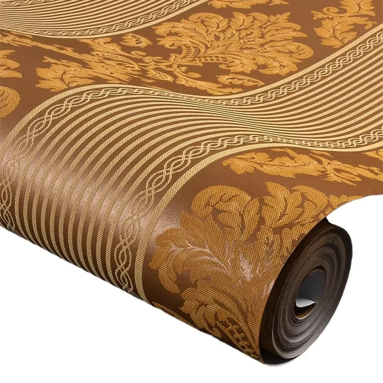 Luxury Suede Embossed Textured Red Damask Non Woven Wallpaper Bedroom Living Room Decorative Wall Paper