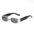 2021 New Street Style Diamond Glasses Retro Square UV400 Men's Black Sunglasses with Rhinestone