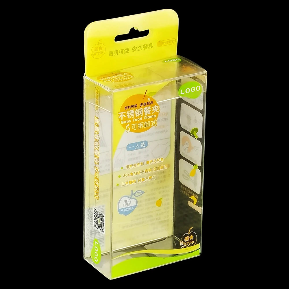 Custom Size Color Packaging Box Clear PP PVC PET Vinyl Plastic Clear Acetate Transparent Packaging Box for Buffet Serving Tongs