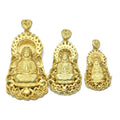 Cheap Price 3D Guanyin Gold Plated Hollow Out Metal  Chinese Lucky Buddha Pendants