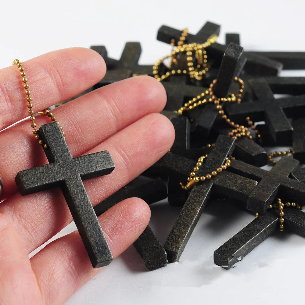 Mini Wood Holding Jesus Cross Wood Pendant Small Wooden Crosses