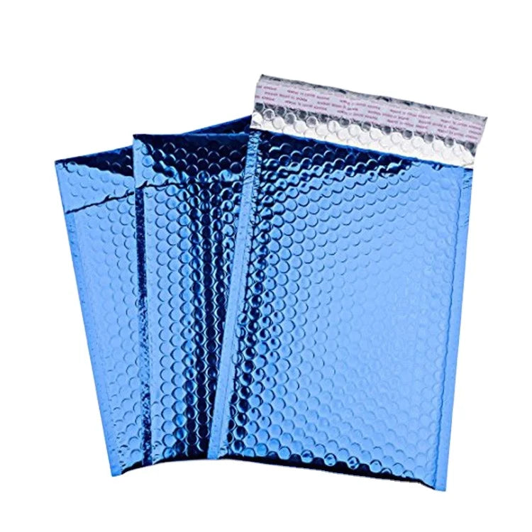 Factory Wholesale Custom Printed Colored Plastic Metallic Foil Shipping Bag Padded Envelope Bubble Mailer