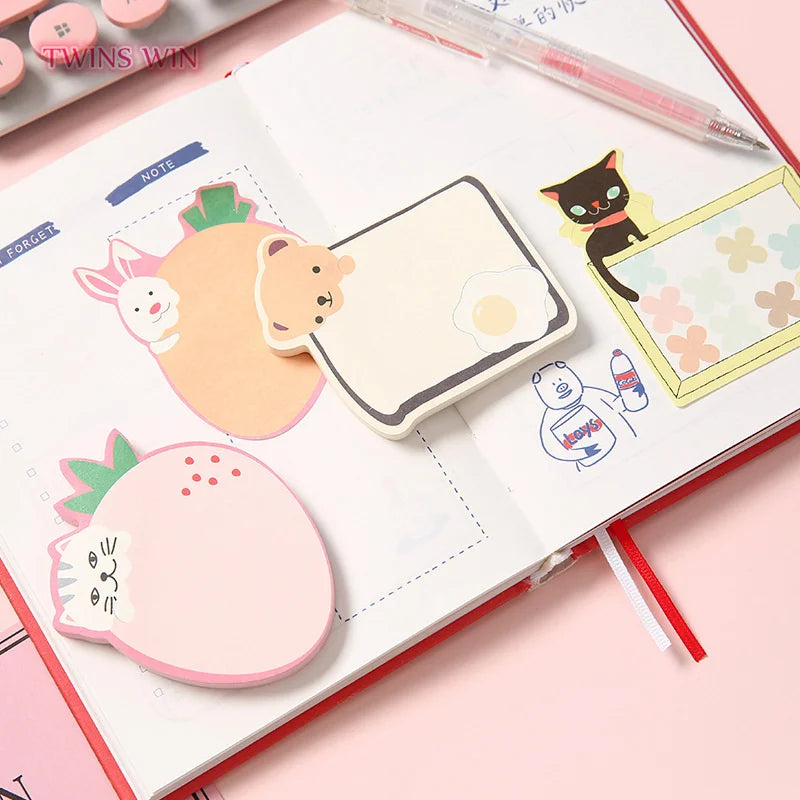 Hot Sale Wholesale Multi Style Sticky Notes Color Cartoon Animal Pattern Student Office for Kids Memo Pads008A