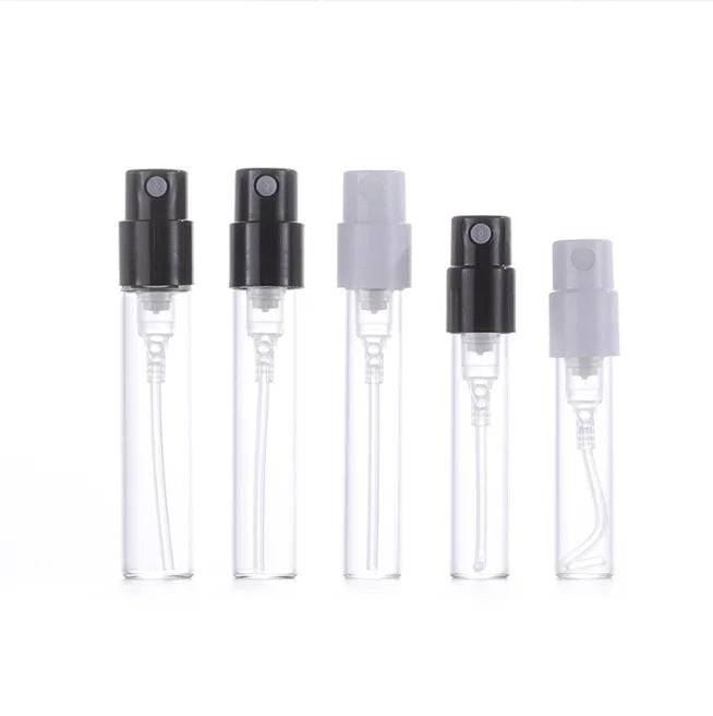 Empty 1ml 1.2ml 1.8ml 2ml 2.5ml clear Mini Atomizer Mist Vial Sample Glass Perfume Spray Bottle