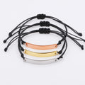 New Couple Simple European and American Wind Wax Rope Woven Adjustable Bracelet Curved Long Hollow Heart Hand Bangle Jewelry