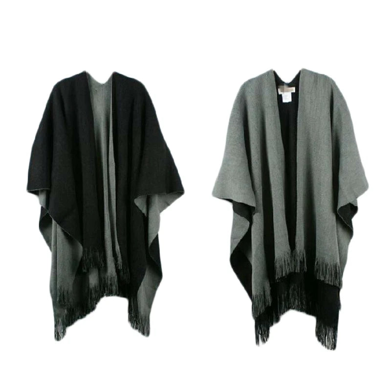 Good Selling Cardigans Sweater Coat Women's Winter Knitted Faux Cashmere Poncho Capes Shawl